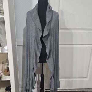 Chico's Elegant Gray Ruffled Sweater